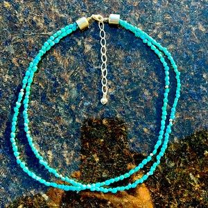 Desert Rose trading natural turquoise nugget and 925 Sterling beaded necklace
